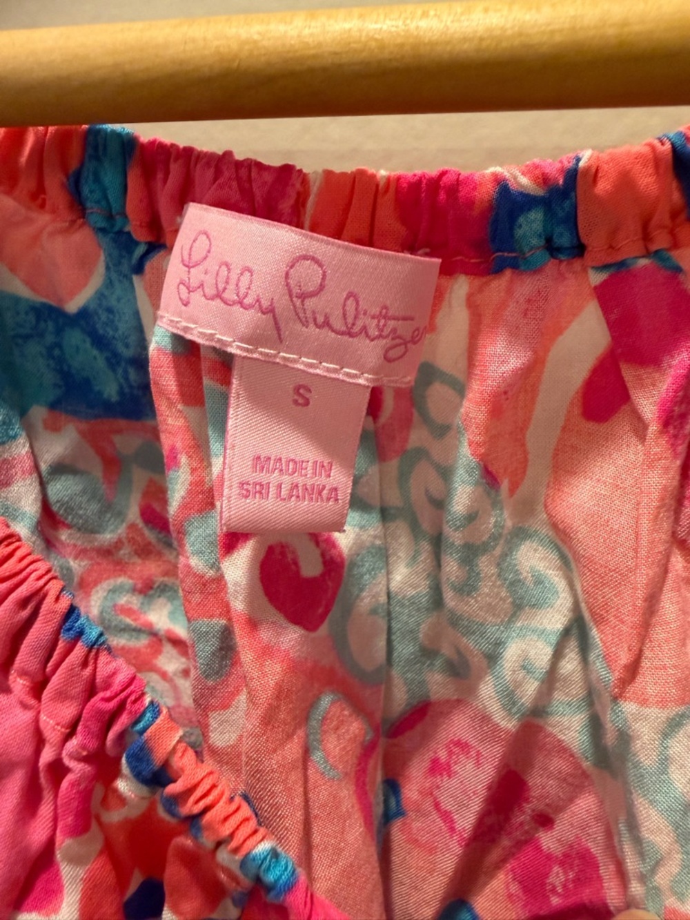 Lilly Pulitzer Coral, Pink & Teal Printed Blouse